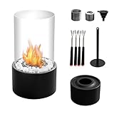 Encender chimenea con gel 30 Brasero, chimenea portátil de mesa, fuego de mesa para exteriores y 2 cámaras de combustión para un tiempo de combustión infinito, chimenea de mesa de bioetanol