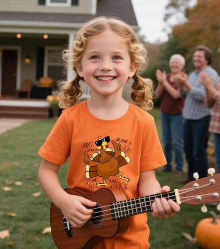 Thanksgiving Shirt Toddler Boys Girls Turkey Squad Graphic T-Shirt Fall Thankful T-Rex Dinos Tee Tops 2-7Years4