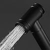 Handheld Bidet Sprayer Diaper Shattaf Douche Complete Bidet Set with Hose,Black(Black with Angle Valve)