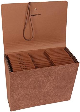 Amazon Basics Expanding File Organizer With Flap, Monthly Tabs (Jan.-Dec.)
