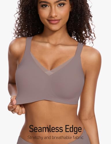 Image of GXOULRRA V Lace Wireless Jelly Bra Seamless Push Up Bras for Women No Underwire Full Coverage Comfortable Sleep Bralette