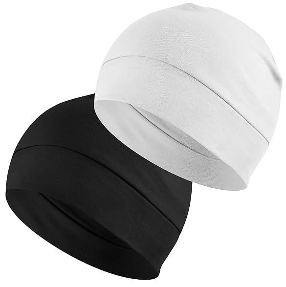 PAROPKAR 100% Cotton lycra Skull Caps Lightweight Beanie Sleep Hats Breathable Helmet Liner Cap Biking Cycling Cap for Unisex