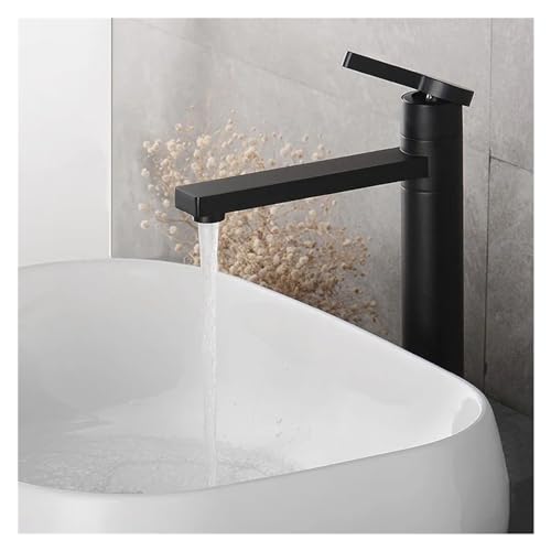 Robinet de lavabo Om en or brossé avec mitigeur haut et technologie de montage sur pont