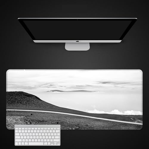 北欧スタイル、 XL (80cm x 30cm)、拡張大型マウスマット デスクパッド、ステッチエッジ 滑り止めラバーベース、キーボードパッド (11.8 x 31.5インチ) (Shanqian Road)、ZY-3184