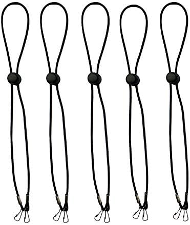 5Pcs Adjustable Length Face Masks Lanyard - Masks Chain Holder - Mask Lanyards Holder Around Neck - Sanitary Masks Strap Extenders (Black)