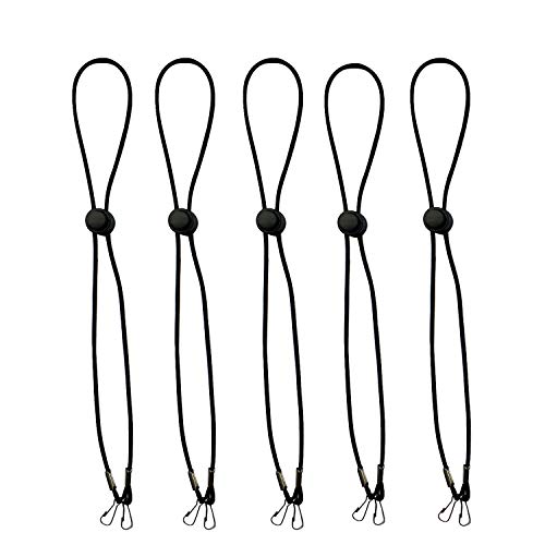 5Pcs Adjustable Length Face Masks Lanyard - Masks Chain Holder - Mask Lanyards Holder Around Neck - Sanitary Masks Strap Extenders (Black) #TOP24