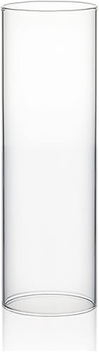 Miniatura 26 de WGVI Funda para portavelas Hurricane, ancho de 6 pulgadas, altura de 10 pulgadas, portavelas cilíndrico de vidrio transparente, tubo de chimenea