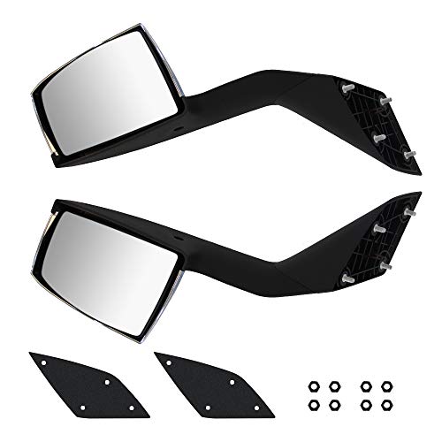 Best Deal Cheap 🛒 LEAVAN Hood Mirrors Truck Assembly Driver (Left Side) and Passenger (Right Side) Pair(Black) Black Hood Mirrors for VOLVO VNL,Suitable for Suitable for Volvo VNL 2000-2015