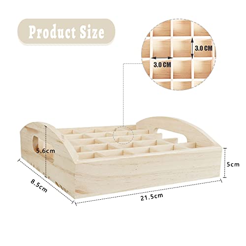 WishesMar 30 Slots Wooden Essential Oil Holder Display Storage Organizer Stand Natural Wooden Rack - Image 2