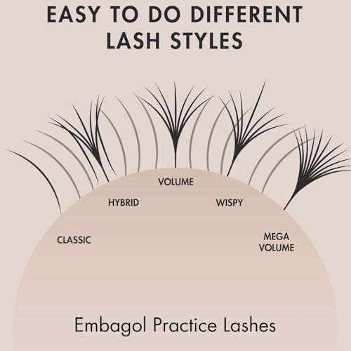 Embagol Lash Extension Practice Kit, Eyelash Extension Training Kit for Beginners, Professional Eyelash Mannequin Head Set with Practice Lashes Lash Supplies