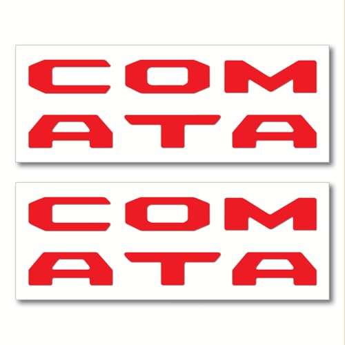 Image of Prime Series UV Weatherproof Vinyl Decals: Pair of Left and Right Front Door Sill Protector Letter Inserts fits Tacoma 2016-2023 (Gloss Red)