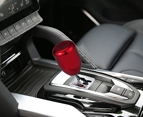 Arenbel 2 5 Speed Manual Gear Stick Shift Knob Polished Aluminum Shifter Lever Short Handle Fit Most Mt Auto Cars, Solid Red #TOP1