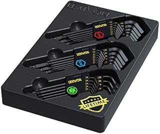 LEXIVON Master Wrench Key Set, 35-Piece Long Arm Ball End Hex Keys | 3-Pack Metric/SAE & Star, Industrial Grade S2 Alloy Steel (LX-131), Black