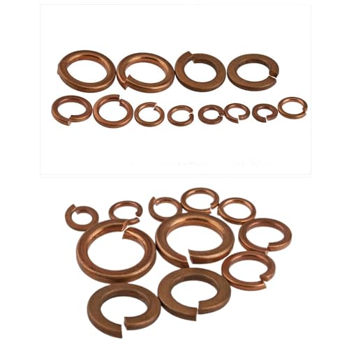 Solid Bronze Spring Washers Split Lock Washers M3 M4 M5 M6 M8 M12 Gaskets (200,M5)