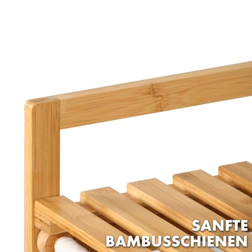 Floordirekt Cesto de bambú para la colada con 2 compartimentos, para la ropa sucia, de madera, con gran cesta para la colada (Dakota) (64 x 33 x 73 cm) - imagen 5