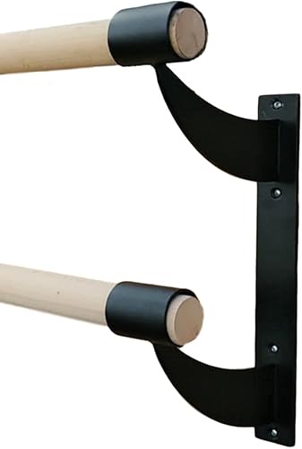 Soportes de ballet dobles (par) de altura fija, barra de ballet de montaje en pared, 2 soportes incluidos para 1.5 a 1.67 pulgadas de diámetro para