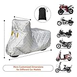 Winter Motorcycle Cover for Ducati Multistrada V2 2022-2026, Heavy Duty Anti-Hail Motorcycle Cover Ice/Snow Proof Night Reflective Design,Silver-L/180cm