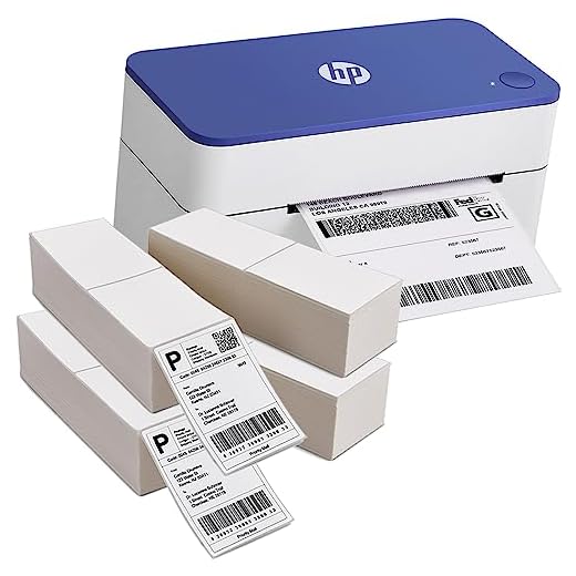 HP Shipping Label Printer 4x6 Commercial Grade Direct Thermal, 203 DPI 4” x 6” Labels (4 Fanfold Pack Total of 2000 Sheets)