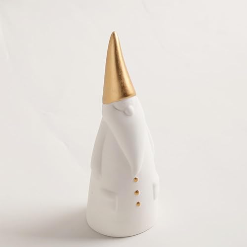 Miniatura 9 de Juego de 3 gnomos de Navidad de cerámica para decoración de Navidad, estatuas y esculturas de Papá Noel, gnomos de Navidad para centro de mesa,