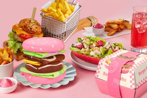 Image of Funny Donut Burger Food Socks Box, Crazy Socks for Women Teen Girls, Birthday Christmas Stocking Stuffers Gag Gifts