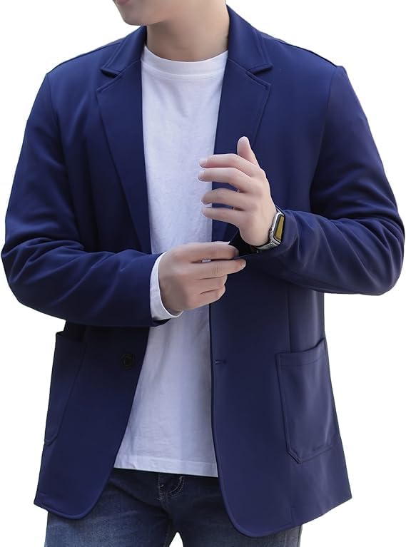 Men's Stretch Tailored Jacket, Suit Jacket, Blazer, 2 Buttons, Single Outerwear, Light Outerwear, Long Sleeve, Casual, Business Casual, Lightweight, Autumn, Spring