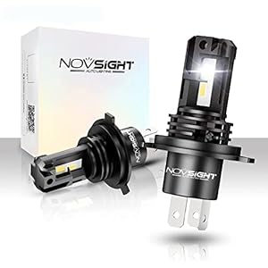 NOVSIGHT H4 LED Headlight Bulbs Hi/Lo Beam 55W/Pair 10000LM 6000K Car Replacement Lights of Halogen and Xenon Kit 2…