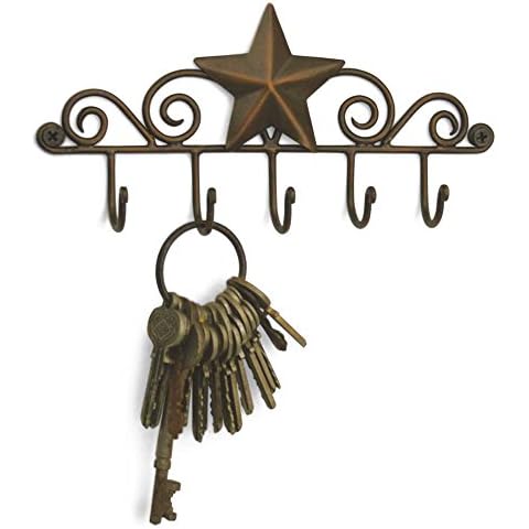 Star Key Rack Wall Organizer - Aged Copper Finish Cover