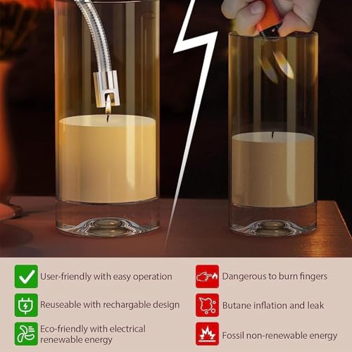 Image of Rechargeable Electric Gas Lighter with 360 Flexible Neck | Windproof Plasma Arc USB Lighter for Gas Stove, Candles & Pooja | Smart Kitchen Gadget for Smart Peoples