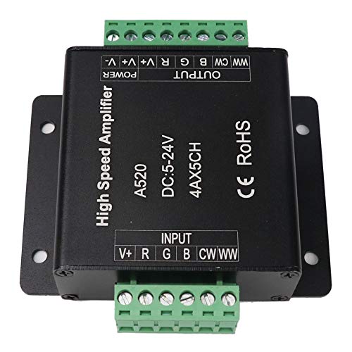 LEDENET RGB+CW+WW Amplifier 20A Data Signal Repeater 5CH Channels Circuit Aluminum Shell For RGB+W+WW LED Lights Strip 5V 12V 24V