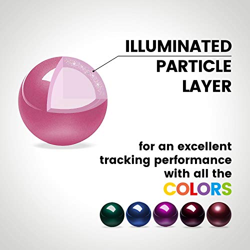 Image of Perixx PERIPRO-303 X2D Replacement Trackball Set of 2 PERIMICE-517 /717 /520 /720 Compatible with Logitech M575 /M570 and Elecom Trackball Mouse - Polished Finish - Black and Pink 2 Color Set