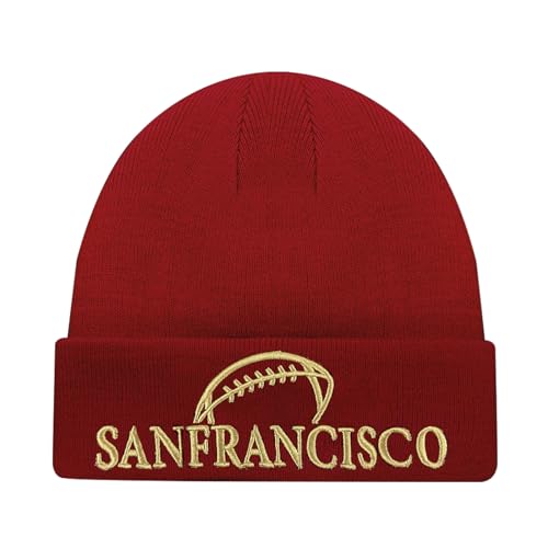 San Francisco Hat for Men Women Soft Stretch Knit San Francisco Beanie Hat, Embroidery Cuffed Winter Hat Skull Cap, Gifts Accessories for Family Friend at Christmas