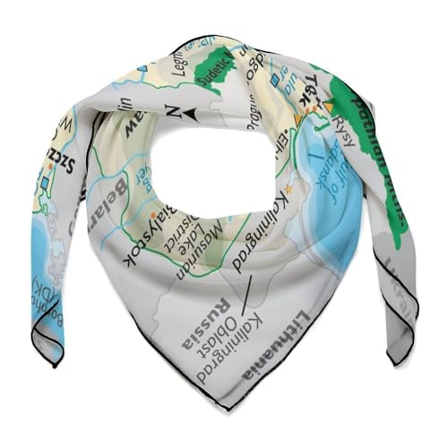Maps of Ukraine Head Scarf,Bandanas for Women Shawl Silk Scarf Hair Band Hair Accessories,wristband