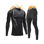 Upgraded Thermal Underwear for Men Long Johns Set for Cold Weather Base Layer Top & Bottom with Fleece Lined