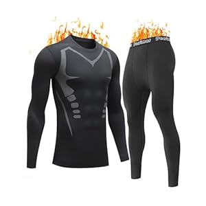 Upgraded Thermal Underwear for Men Long Johns Set for Cold Weather Base Layer Top & Bottom with Fleece Lined