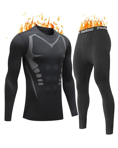Upgraded Thermal Underwear for Men Long Johns Set for Cold Weather Base Layer Top & Bottom with Fleece Lined - Main Image