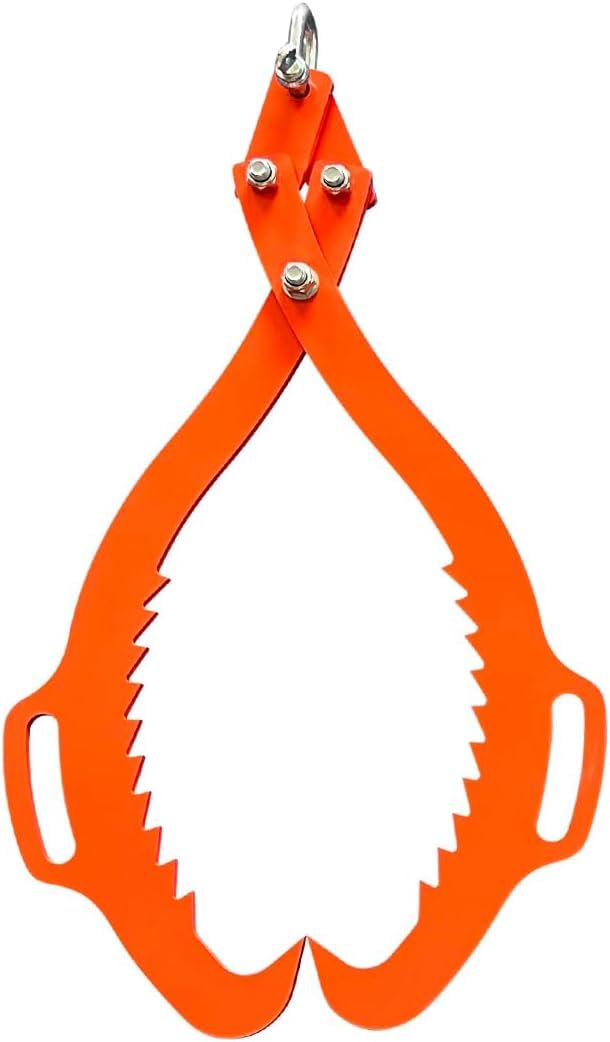 Senhill32" Log Lifting Tongs with 2 Serrated Claw Hook Grapple Timber Claw Lumber Skidding Tongs Log Grapple Lifting Tongs
