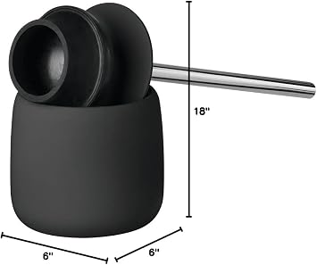 blomus SONO Toilet Plunger with Decorative Holder - Ceramic Soft Touch with Stainless Handle - Modern Design - Black