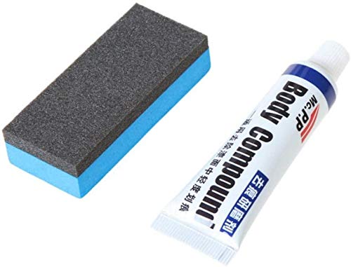 KRY Pasta de reparación de arañazos de Coche Profesional, Compuesto Corporal Pulido Pulido Reparación de arañazos de Coche Blanco, Juego de Cuidado de vehículos Accesorios de automóvil con Esponja