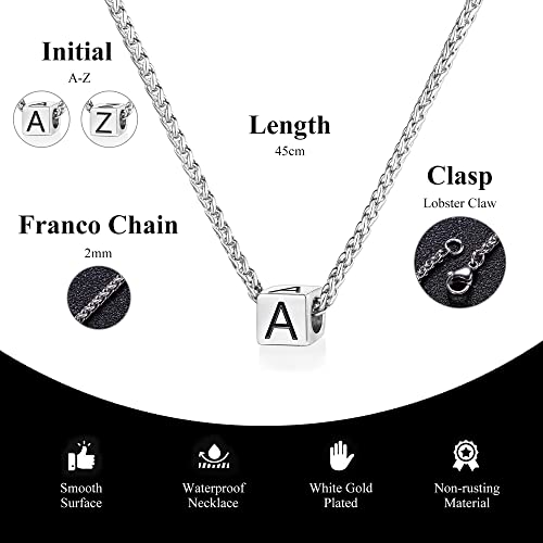 Jsjoy Mens Letter Necklaces Silver Initial J Necklace Graduation Gifts For Him 2023 Mens Stainless Steel Necklace Initial Pendant Necklaces For Boys Birthday Gifts For Men #TOP3