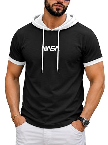 Image of Noble Monk Men's Regular Fit Hoodie T-Shirt for Man |Half Sleeves Tshirt for Men | Casual Wear Stylish T-Shirt for Man | Gym Tshirt for Men
