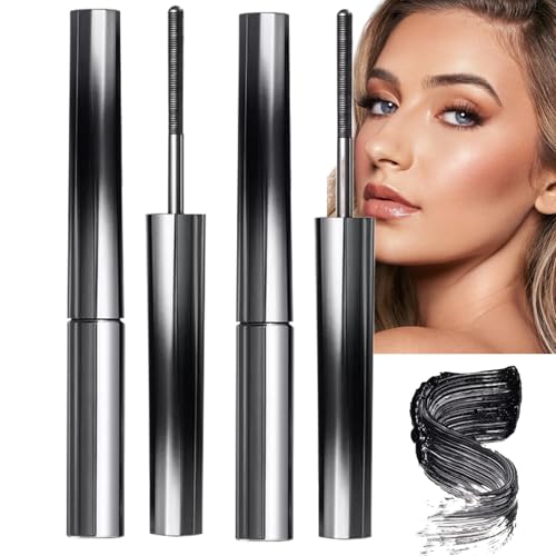 2pcs Black Mascara for Woman,Mascara for Sensitive Eyes,Lengthening Waterproof Mas/cara,Long Lasting,Smudge Proof,Curling & Long Eyelash,Smooth,Gentle,Natural,for Most Eye Types,Easy to Use,Black