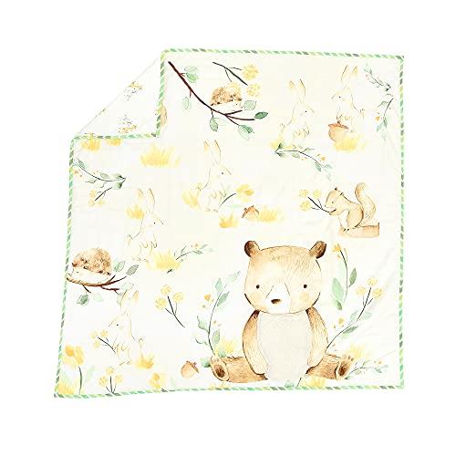 Image of Baby Jalebi Personalized Reversible Soft Organic Cotton Baby Blanket (Enchanted Forest, Initials inchB inch)