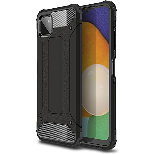 TECHGEAR Galaxy A22 5G Tough Armoured Case - ShockProof Rugged Sturdy Heavy Duty Protective Impact Case Cover Designed for Samsung Galaxy A22 5G (Black)