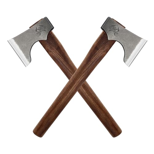 THRWCLUB Competition Throwing Axe, 2 Pack 16.5' Throwing Axes with 1065 High Carbon Steel & Hickory Wood Handle, Perfect for Axe Throwiing Game, Competition and Recreation, Gift for Men