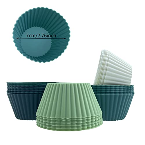 24 Pcs Muffin Cases Silicone Cupcake Cases Reusable Muffins Baking Trays Nonstick Silicone Muffin Cases Dishwasher Safe Cakes Cases Baking Cups #TOP2