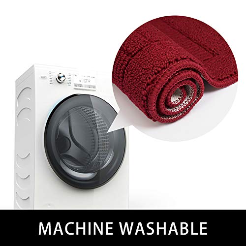 Beqhause 30X18 Inch Kitchen Rug Mats, Durable Anti-Slip Absorbent Dirt-Resistant Kitchen Rug Pet Mat Machine Washable (Red) #TOP2