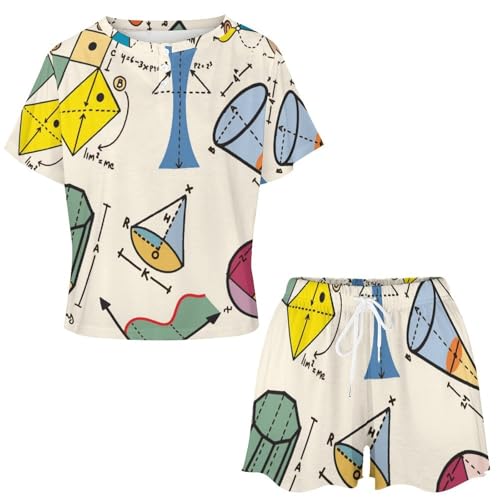Ensemble pyjama femme court géométrique vêtement nuit été léger