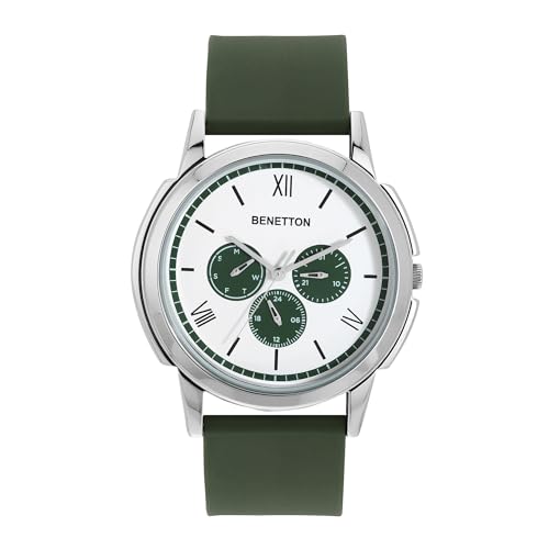 United Colors of Benetton Men White Round Brass Dial Analogue Watch- UWUCG0800