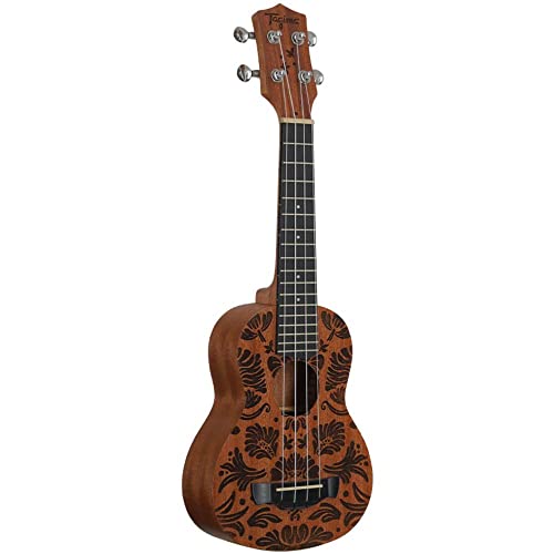 Ukulele Acústico Concert cordas Nylon Natural walnut Satin 23-K Floral Tagima Hawaii Series