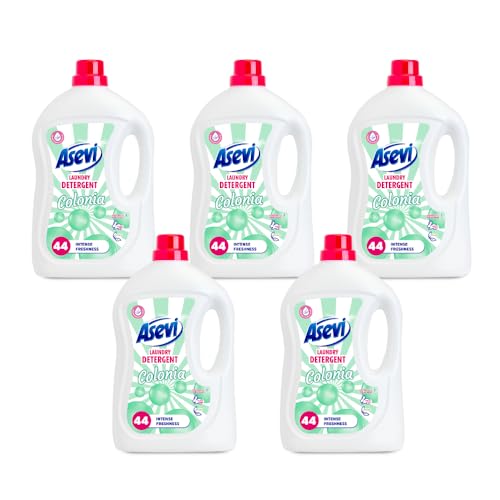 Asevi Laundry Detergent Washing Liquid Detergent Laundry Cleanser 44 Washes Multipack of 5 X 2376ML (Colonia)